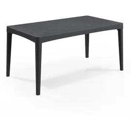 ALLIBERT Girona Gartentisch 160 x 90 x 74 cm Anthrazit/Grau