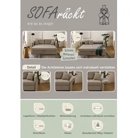 Jockenhöfer Schlafsofa Polyester 2-Sitzer Grau