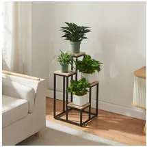 [en.casa] Blumentreppe Ameland 60 x 30 cm Schwarz