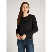 Tommy Hilfiger Damen, Cardigan JERSEY STITCH Elegant, schwarz, (Black),