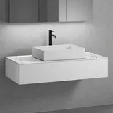 neoro n50 Unterschrank B: 120 cm mit 1 Auszug, Waschtisch B: 58 cm weiß matt, B: 120.5 BN0065WM+BN0414WM+BN0404C1