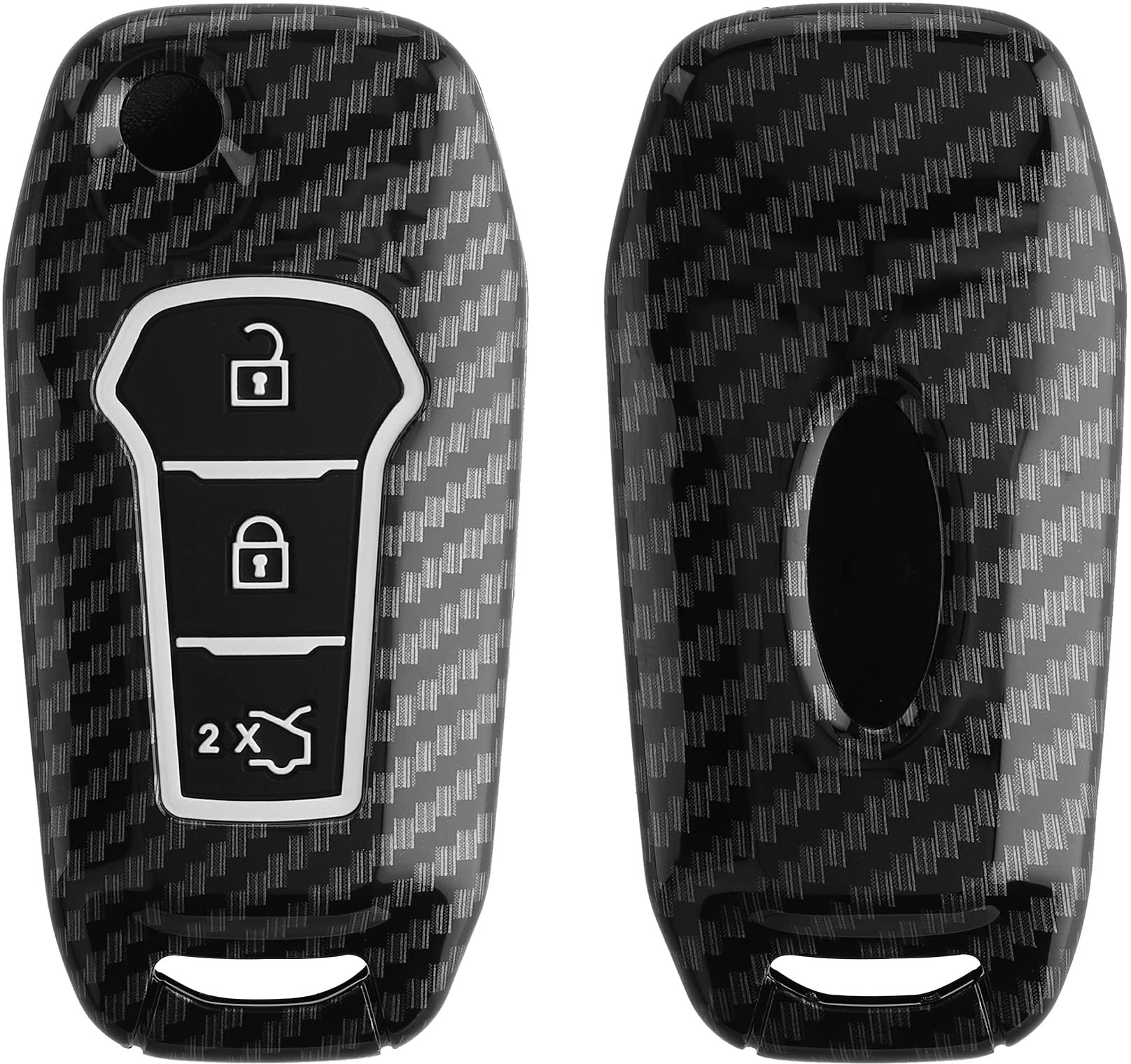 kwmobile Autoschlüssel Hülle kompatibel mit Ford 3-Tasten MyKey Autoschlüssel (Key Free) - Hardcover Schutzhülle Schlüsselhülle Cover in Schwarz