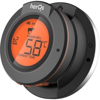 HerQs Dome - Grillthermometer - Bluetooth Fleischthermometer - incl. 2 sondes - Digitales Thermometer - Mit App und Temperaturalarm - bis zu 4 Sonden - Für Ofen, Grill, Pfanne, Heißluftfritteuse