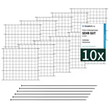 VERDOBA Teichzaun 10 Elemente 10 x 1 cm Grau/Metall