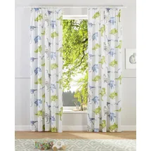 OTTO home Gardine OTTO HOME "DINO" Gr. 2, beige (natur), B:135cm H:175cm, Polyester, Baumwolle, Recyceltes Material, Gardinen, Gardine, Kindergardine, einseitig mit Dinosauriern bedruckt