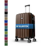 MTB Reisekoffer 1052 Reisetasche Koffer Handgepäck Tasche Trolley ABS Koffee M-55cm (Handgepäck)