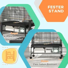 PawHut Vogelkäfig Vogelhaus 97 x 58 x 160 cm schwarz