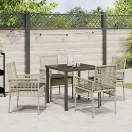 vidaXL Garten Essgruppe 5-tlg. Hellgrau