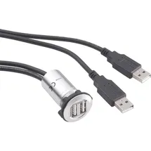 TRU Components USB-06 USB-Doppeleinbaubuchse 2.0 Buchse, Einbau 2 x USB-Buchse Typ A auf 2 x USB-Stecker Typ A mit 60 cm Kabel Inhalt: 1 St.
