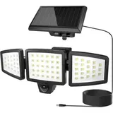 Lepro LED-Außenstrahler IP65 wasserdicht, 12 W / 1.200 Lumen, tageslichtweiß, Solar, mit Bewegungsmelder