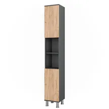 Vicco Fynn Hochschrank 30 x 190 cm Anthrazit/Goldkraft Eiche Holz