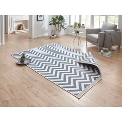 Teppich NORTHRUGS "Palma Wendeteppich", blau, B:240cm H:5mm L:340cm, Kunstfaser, Teppiche, In-& Outdoor, Wetterfest, Balkon, Läufer, Wohnzimmer, Wasserfest