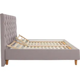 Home Affaire Polsterbett HOME AFFAIRE "Sunley 140", grau (hellgrau), B:183cm L:210cm, Struktur (100% Polyester);Samtstoff (100% Polyester), Betten, Polsterbett, Kreuzsteppung, Kopfteilhöhe 142 cm, ohne oder mit Matratze/Lattenrost