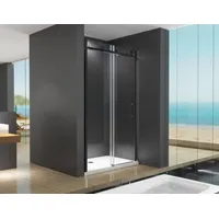 Buylando Viktoria 110x195 cm Nischendusche mit Schiebetür - Schwarz