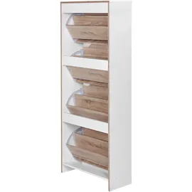 FineBuy Schuhkipper 60 x 150 x 24 cm Sonoma / weiß