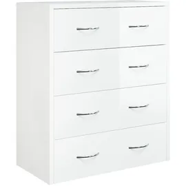 vidaXL Kommode mit 4 Schubladen 60 x 71 x 30,5 cm Hochglanz-Weiß