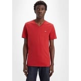 Levis V-Shirt »LE ORIGINAL HM VNECK«, mit Logostickerei, Gr. XL, rhythmic red, , 92275836-XL