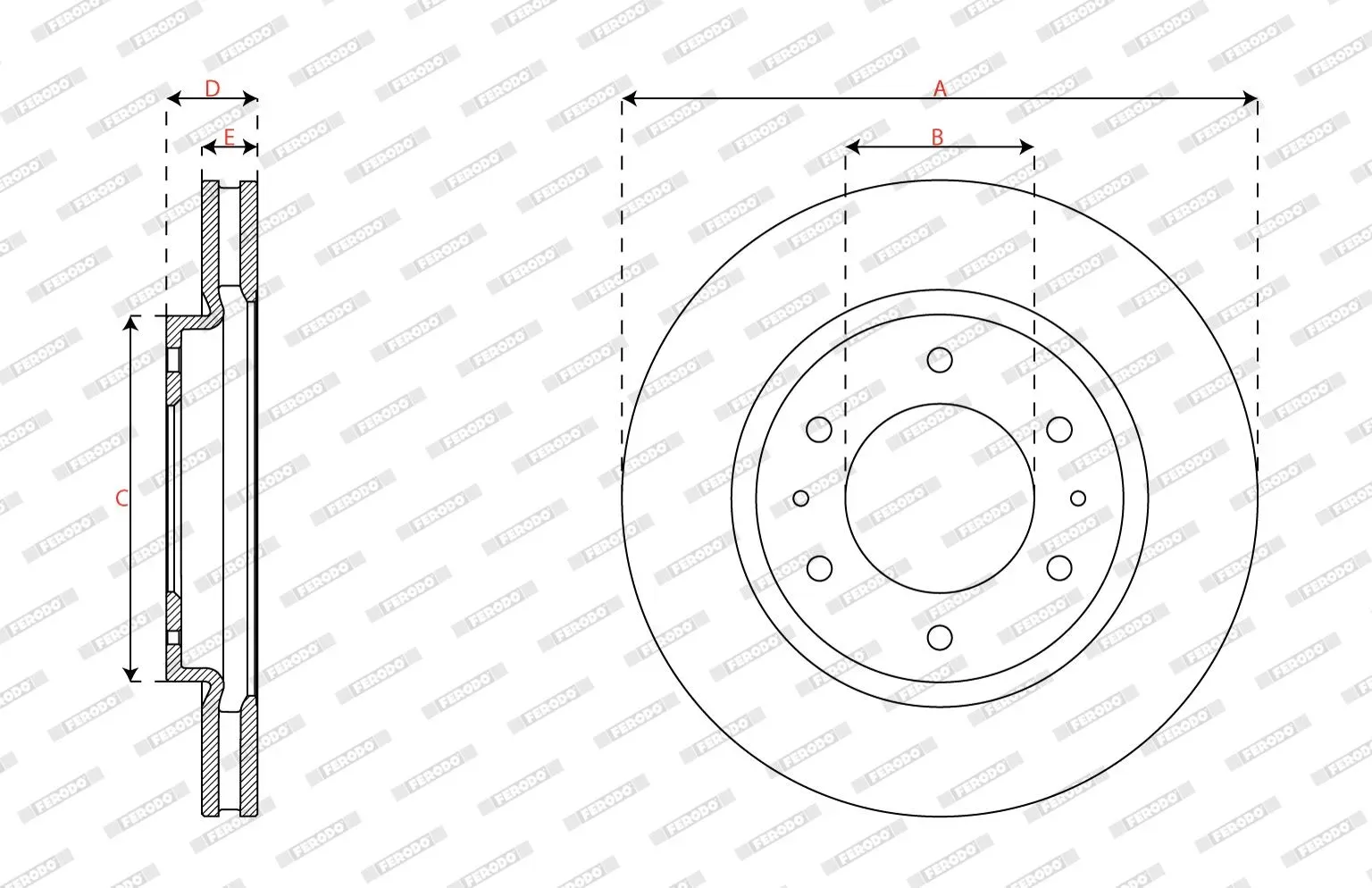 FERODO Bremsscheibe ddf2752c 320mm 28mm für MITSUBISHI