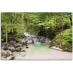 Wandbild ARTLAND "Ramsauer Ache im Zauberwald", grün (farbe bild(er): grün), B:90cm H:60cm T:1,8cm, Canvas, Leinwand, Bilder, als Leinwandbild, Poster in verschied. Größen