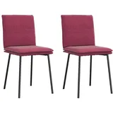 vidaXL Esszimmerstühle 2 Stk. Weinrot Samt