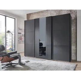 WIMEX Schwebetürenschrank Atlanta by fresh to go«, mit Akustikpaneel Optik (3D Leisten), Lamelle schwarz