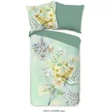 Muller Textil Chiemsee Blumen Grün 135 x 200 cm + 2 x 80 x 80 cm