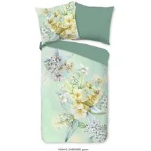 Muller Textil Chiemsee Blumen Grün 135 x 200 cm + 2 x 80 x 80 cm
