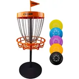 Guru Disc Golf Mini Basket Set, Mini Discgolf Korb, 5 Scheiben