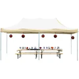 TOOLPORT Faltpavillon Economy 3 x 6 m ohne Seitenteile creme 581853