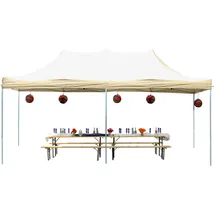 TOOLPORT Faltpavillon Economy 3 x 6 m ohne Seitenteile creme 581853