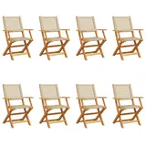 vidaXL Gartenstuhl 50,4 x 57 x 91 cm beige 8 St.