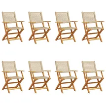 vidaXL Gartenstuhl 50,4 x 57 x 91 cm beige 8 St.