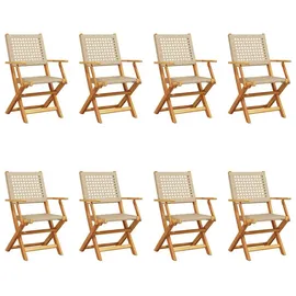 vidaXL Gartenstuhl 50,4 x 57 x 91 cm beige 8 St.