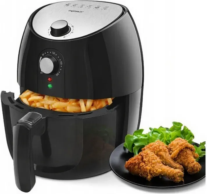 Aigostar Heißluftfritteuse, 1500 W, 3,5 L, 360° Luftzirkulation, mechanische Steuerung, 80-200 °C, 0-30 Min. Timer