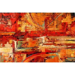 Fototapete PAPERMOON "Abstrakt Gemälde rot", bunt, B:3,50m L:2,60m, Vlies, Tapeten