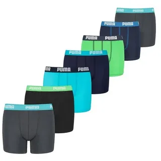 Puma Boxershorts Jungen Kinder Unterhose Unterwäsche 7 er Pack, Farbe:Blue/Green, Bekleidung:152 - 152
