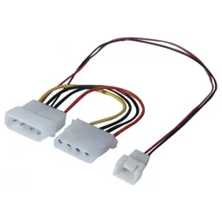 exertis Connect EXC 146851, 0,25 m, Molex (4-pin), Molex (4-pin) + Fan (3-pin),