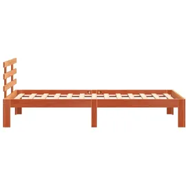 vidaXL Massivholzbett ohne Matratze Wachsbraun 100x200 Kiefernholz