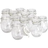 VBS 12er-Pack Mini-Bügelglas bauchig Füllmenge 120ml 9x6cm - Transparent