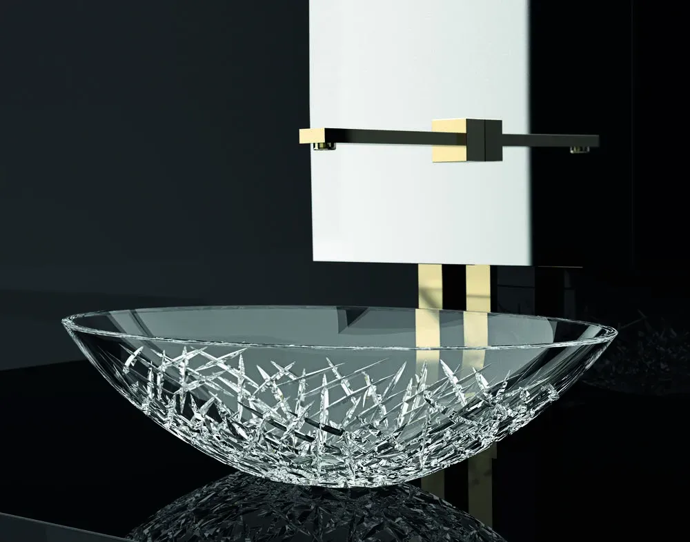Glassdesign ICE OVAL XL LIGHT  Aufsatzwaschtisch - Transparent