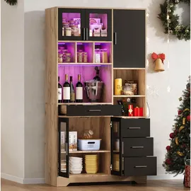 Okwish Buffetschrank 185 x 100 x 40 cm Schwarz