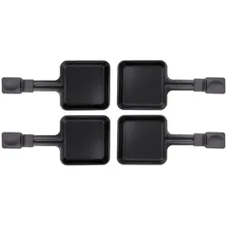 4x Raclette Pfännchen 23178 10x10cm, Antihaftbeschichtung, Universell für Raclettes