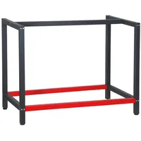 Wiltec Werkbank Gestell 100 x 57 cm, aus Stahl, Werkbankgestell in Anthrazit Rot, Tischgestell max. 200 kg als Werkbank, Arbeitstisch - Arbeitsbock, 100x57x81cm