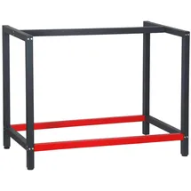 Wiltec Werkbank Gestell 100 x 57 cm, aus Stahl, Werkbankgestell in Anthrazit Rot, Tischgestell max. 200 kg als Werkbank, Arbeitstisch - Arbeitsbock, 100x57x81cm