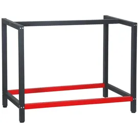 Wiltec Werkbank Gestell 100 x 57 cm, aus Stahl, Werkbankgestell in Anthrazit Rot, Tischgestell max. 200 kg als Werkbank, Arbeitstisch - Arbeitsbock, 100x57x81cm