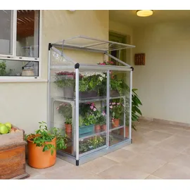 CANOPIA Anlehngewächshaus Kunststoff Silber Klar 0,7 mm 0,75 m2