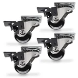 SOTECH 4 Stück Lenkrollen SWIFT Rollen-Ø 35 mm schwarz mit Feststellfunktion, Transportrollen belastbar bis 140 kg (35 kg pro Möbelrolle), Höhe 51 mm