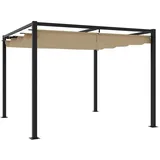 vidaXL Gartenpavillon mit Ausziehbarem Dach Taupe 3x3 m Stahl