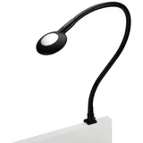 SO-Tech Junker Lighting LED Leseleuchte Luce Schwarz mit flexiblem Leuchtenarm und Touchsensor