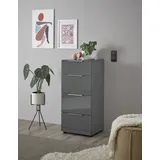 HBZ »Santorin Mehrzweckschrank mit Schubkästen, BxHxT 45x99x40 cm«, (1 St., Mit 4 Schubkästen mit Softclose, Glasfront und Glasoberboden